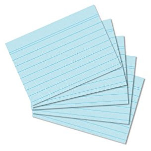 herlitz Karteikarten A8 liniert Blau, 170g/m² holzfrei, 100 Stück, stabile Karteikarten für Schule, Studium & Büro