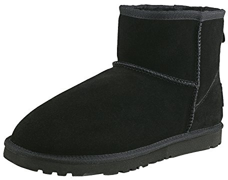 Shenduo Femme Bottes Cheville Étanche d'Hiver, Botte de Neige en Fourrure Chaude D5154 Noir 37EU
