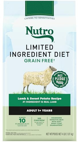 Nutro Limited Ingredient Diet Dry Dog Food, Adult Dog Food Dry Lamb & Sweet Potato Recipe, 4 lb. Bag