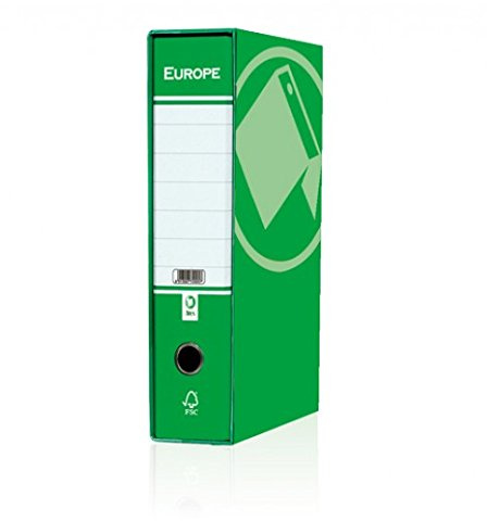 Registratori Raccoglitori Europe dorso 8 cm Verde - Confezione da 6 raccoglitori