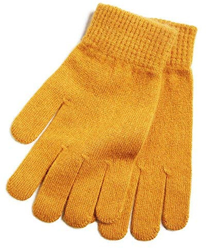 iMongol Gants mitaines 100% pur cachemire pour femmes dames hommes à doigts complets, fabriqués en Mongolie-Intérieure, jaune, M