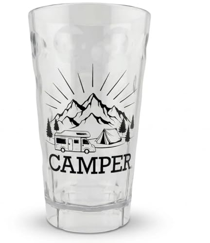 Camper Dubbebecher 0,5 Liter (Transparent) - Plastikbecher, Trinkbecher ideal für Camping - Pfalz Dubbeglas aus Plastik - Mehrweg Becher aus Kunststoff für den Wohnwagen oder Wohnmobil