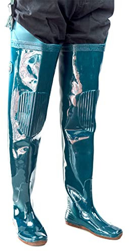 HWBZSZY Größe 35-45 Watthosen wasserdichte PVC Anglerhose mit Stiefel, Super Höhe 77cm Watstiefel Jagdstiefel Teich Fischer Wathose Hose für Herren Damen,Grün,38EU