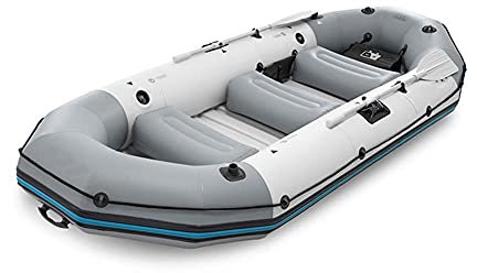 WolFum Großes Kajak, 297 × 127 × 46 cm, aufblasbares Boot, Driftboot, Fischerboot, Abenteuerkanu für Erwachsene, aufblasbares Kajak für 3 Personen, professioneller Segler, 3-Luftkammer-Struktur mit