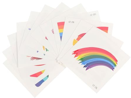 TOVINANNA 120piezas Pegatinas De Cara Lgbt Tatuajes Temporales De Bandera Arcoíris Stickers Para Desfiles y Celebraciones Impermeables y Seguros Para Piel