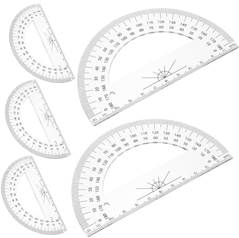FUNNETOYU 5 Pezzi Goniometro Plastica Semi Misurazione Precisa Portatile per Scuola Ufficio