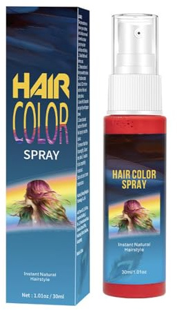 Temporäres Haarspray Farbe White, Sofortige Hair Dye S-pray für Halloween, Abwaschbare Haarfarbe Weiß,Haar Colorationen Schnelle Haarfärbung, Karneval & Cosplay, Ideal für Partys & Festivals (Rot)