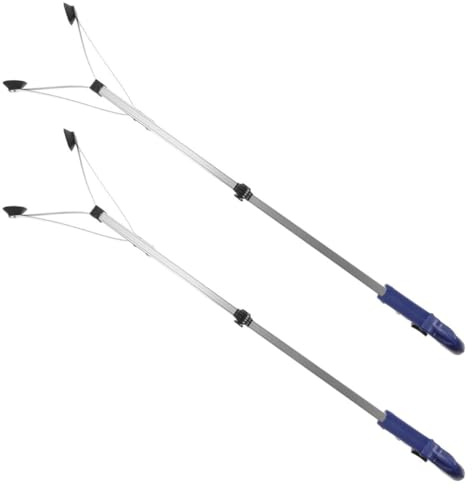 Toyvian Pinza Pieghevole in Alluminio 83 Cm, Set 2 Pezzi Raccoglitore di Rifiuti Artigli Girevoli, Strumento di Presa Ergonomico per Anziani e Disabili, Utensile per Pulizia Esterni
