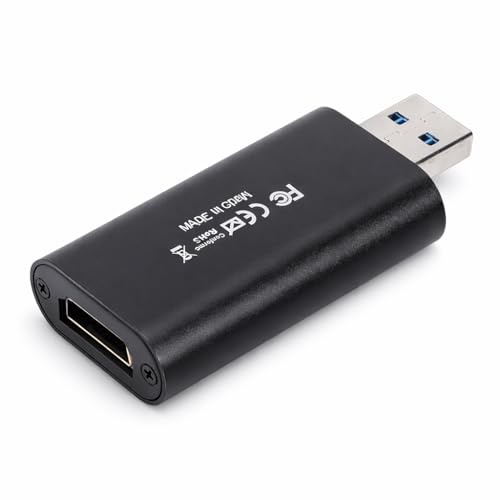 Gugxiom Tarjeta de Captura de Vídeo Solución de Grabación de Baja Latencia de Entrada 4K, Tarjeta de Captura HDMI A USB 3.0 A para Transmisión de Juegos Conferencia Enseñanza con Salida