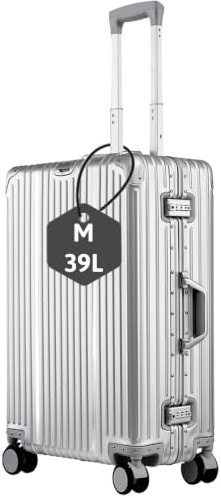 Inm's Aluminium Koffer M Groß Kleinkoffer Hartschalenkoffer Handgepäck Reisekoffer Kabinengepäck Koffer&Trolleys Silber