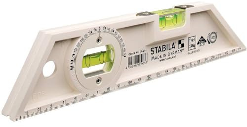 STABILA Torpedo-Wasserwaage Type 104 Allround, 25 cm, mit drehbarer Winkel-Libelle