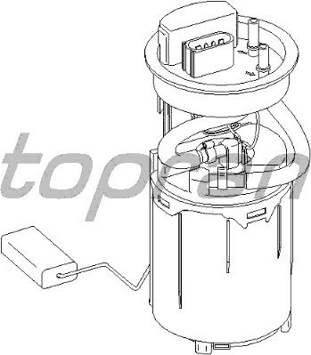 TOPRAN 110 581 Benzinpumpe mit Tankgeber mit Schlingertopf elektrisch Kompatibel mit VW Golf 4 Schrägheck 1J1 110 581 001 1J0919051C 1J0919087J