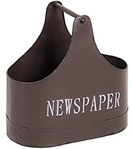HAKU Zeitungsständer Zeitschriftenkorb Zeitungsablage Metall braun, vintage - Maße: B 44 x H 44 x T 27 cm, Style: Industrial