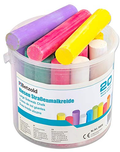 Betzold Straßenmalkreide - inkl. Eimer mit Tragegriff mehrfarbige Straßen-Kreide Kinder