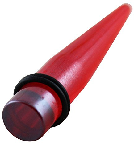 Monster Piercing | UV Acryl Dehnstab Dehnstift Expander | Rot | Ohr Piercing Fleischtunnel Plug Tunnel Ohrring Männer Frauen | Durchmesser: 1,6MM bis 12MM