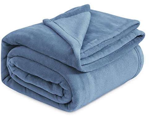Sängfiltar för flanellsoffor 270x230 cm - Filtar för 180 vändbar 100% mikrofiber extra mjuk säng - Andas blå vinterfilt