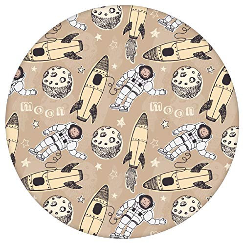 Gräflich Münster'sche Manufaktur Coole Weltraum Kinderzimmer Tapete Rocket Moon , gelbe Vlies-Tapete Kinder, GMM Kindertapete Wandgestaltung für Schlafzimmer (H: 2,6m B: 46,5cm)
