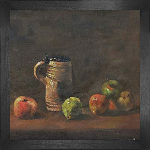 1art1 Vincent Van Gogh Affiche Reproduction et Cadre (MDF) - Nature Morte avec Cruche De Bière Et Fruits, 1881 (40 x 40cm)
