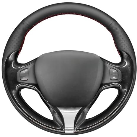 MEWANT Lenkradbezug für Renault Clio/Captur/für Renault Samsung QM3 DIY Hand Nähen Lenkradhülle aus Echtleder Lenkradschoner