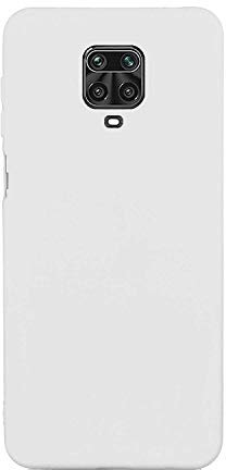 CUZZCASE Funda para Xiaomi Redmi Note 9S/Redmi Note 9 Pro/Poco M2 Pro+(Protector de Pantalla de Vidrio Templado) Carcasa Silicona Suave Gel Rasguño y Resistente Teléfono Móvil Cover-Blanco