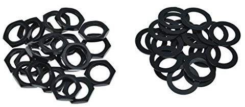 Dopro 20* Guitar Input/Output Jack Socket Nut and Washer - Metric Jack Nuts for Import Guitars - Black