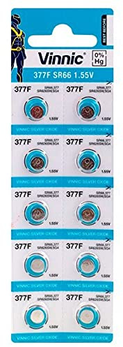 10 x Batterie Hologène Vinnic 377 SR626SW SR66