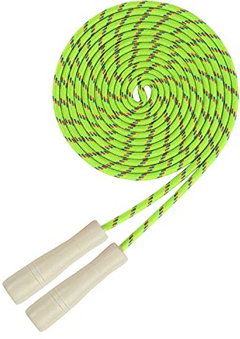 16 FT Long Jump Rope for Kids, Adjustable Double Dutch Skipping Rope with Wooden Handle, Multiplayer Team Jumping Rope for Outdoor Fun, School Sport, Party Game, Birthday Gift (Green)