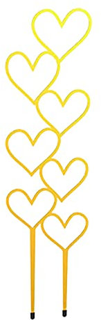 Dysetcs 3 Stück Metall Garten Rankgitter Kreative Herzförmige Pflanze Rankgitter mit goldenem Kunststoffüberzug, dekorative Zimmerpflanzen-Unterstützung für Zimmerpflanzen, Ranken, Blumen, Efeu und