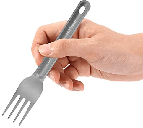 Utensili da campeggio - Utensili da cucina per uso esterno Stoviglie durevoli Cucchiaio a forchetta con bacchette Set di posate riutilizzabili in acciaio inox per escursioni, campeggio, sport all'aria