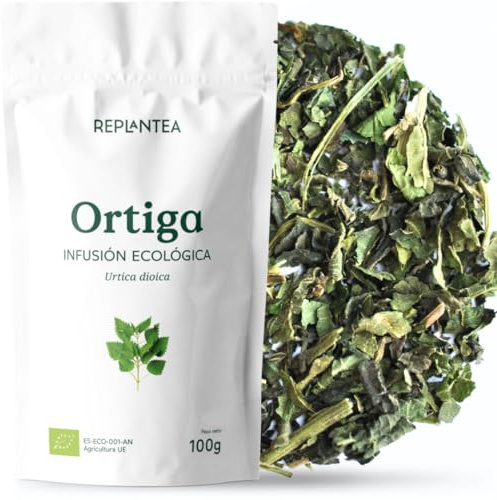 INFUSION DE ORTIGA Orgánica 100g (+50 Tazas) | TÉ HOJAS DE ORTIGA Premium Drenante, Depurativa y Detox REPLANTEA