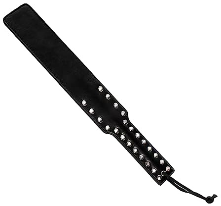 JIHUOO PU Leather Paddle Horse Riding Crop Whip Horse Jump Bat Equestrian Crops Bedroom Play Toys Couples Games for Adults Black