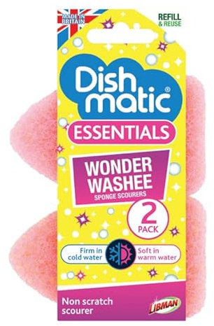 Dishmatic Wonder Washee Nachfüllpackungen, Dual Action, wärmeempfindlich, Rosa, 2 Stück
