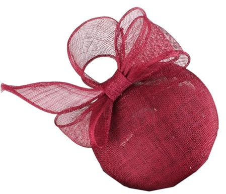 Fascinator mit Schleife, aus Leinen, mit Haarband, Haarschmuck für Damen, kastanienbraun, box packing