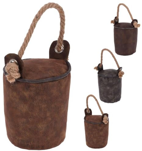 GEEZY Heavy Weighted Faux Leather Door Stop Indoor Door Stopper Cube with Handle Non-Slip Vintage Rustic Design Decorative Stopper