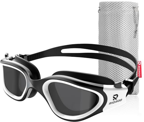 RIOROO Schwimmbrille, Erwachsene Polarisierte Schwimmbrille Geeignet für Frauen und Männer/Leckfrei/Klar Weitwinkel/UV Beständig/Anti Nebel Bequemes Teenager Schwimmen