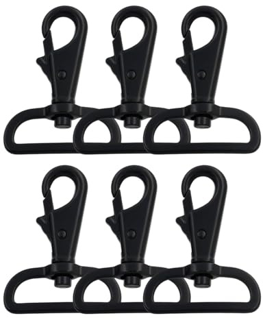 TOZBLEU 6 pcs Karabinerhaken Wirbelkarabiner,Wirbel Schnappkarabiner,Zinklegierung Scherenkarabiner, Robust Bolzen Karabiner, Karabinerhaken Hundeleine Schlüssel, für Hunde Gepäck schnalle Drehbar
