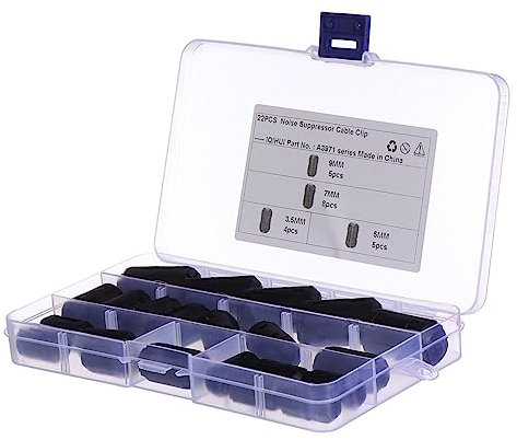 HOMSFOU 22 Stück Ferritkern Kabelring Rauschfilter Für Elektronik Abnehmbar Mit Clip Kleiner Größe Für USB Und Audiokabel Zur Hochspannungsreduzierung Bei Haushaltsgeräten