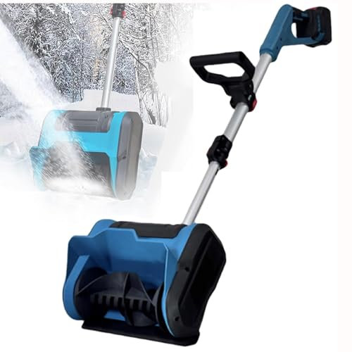 GHRERTX Pala quitanieves eléctrica, quitanieves de Carga Manual de 1000 W con 2 baterías, Ajuste telescópico, Pala quitanieves for Exteriores de 3000 R/min for Patio, Granja(2-Battery)