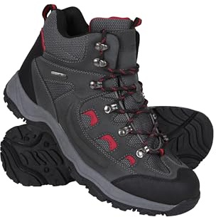 Mountain Warehouse Adventurer Mens Waterproof Boots - IsoDry Shoes with Synthetic Upper, Mesh Lining, Deep Lugs & EVA Cushioning - Spring Summer, Hiking & Outdoors Alloy Grey Adult Shoe Size 10