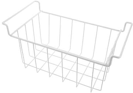 Cabilock Cesta Colgante Hierro Blanco de Alambre para Congelador Horizontal | Acceso Rápido y Limpieza Sencilla, Ajuste, Optimiza el Espacio en Cocina