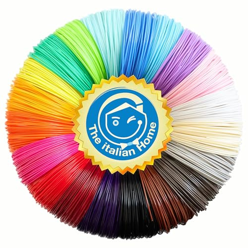 The Italian Home® Filamento Penna 3D, 30 Colori Penna 3d (oro e argento inclusi), 30 filamenti per Penna 3 d 1.75mm, Filamento 3d, Filamenti penna per stampa 3d (30 COLORI 150, Metri)