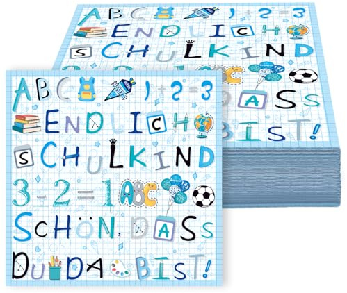 Servietten Einschulung Schulkind Papierservietten 40 Stk 33x33 cm