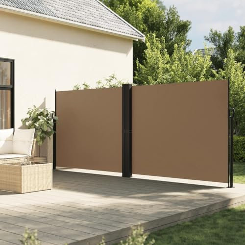 Home & Garden - Toldo lateral retráctil para muebles, color gris pardo, 180 x 1000 cm