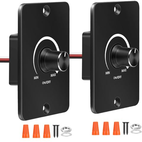 DC 12 V PWM LED Dimmer, 12 V, dimmer da 12 V, interruttore a 2 pezzi, dimmer per barca, camper rimorchi, furgoni auto, funziona con luci LED, alogene, lampadine, strisce