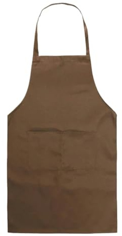 PPQIRU Delantal De Cocina Delantal de Trabajo Unisex for Hombre, Delantales de Lona for Chef, Babero, Delantales de Cocina Ajustables for Mujer con Bolsillos for Herramientas, 4 Uds.(Brown)