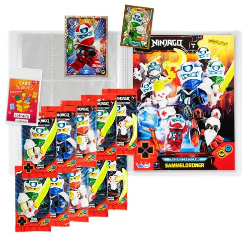 sefrado Bundle Exclusive Hüllen kompatibel mit Blue Ocean Ninjago Sammelmappe leer + 10 Booster Serie 5 Prime Empire Trading Card Game 2020 + Bonus Karte XL Digi Kai und LE 1 Digi Lloyd