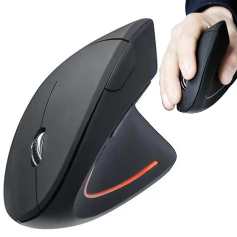 Optical - Vertical Ergonomic Mice | Wireless Right Handed Mouses | Rechargeable Receiver Verticals Input Device | Laptop For Study Work Professional Use Business Travel Entertainment