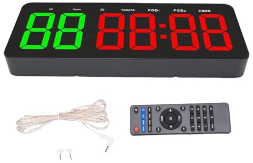 Vikye Reloj de Temporizador de Gimnasio, Pared de Reloj de Gimnasio Digital Grande de 12.4 Pulgadas con Control Remoto, Cuenta Regresiva/cronómetro, Temporizador de Intervalo de