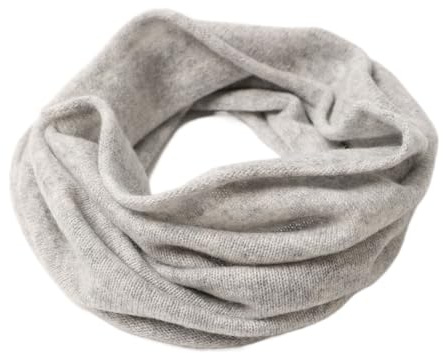 Prettystern scaldacollo tubolare sciarpa ad anello donna di 100% Cachemire Lana sciarpa tubolare Uomo collo di Cashmere Unisex grigio argento