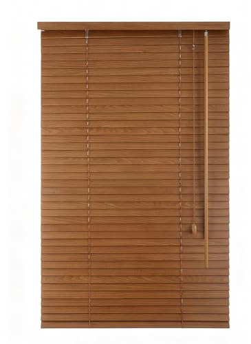 Sekey Jalousie Holzjalousie 35mm Holz jalousien Jalousette Echtholz Anpassbare Jalousie 90x130cm Eichenoptik